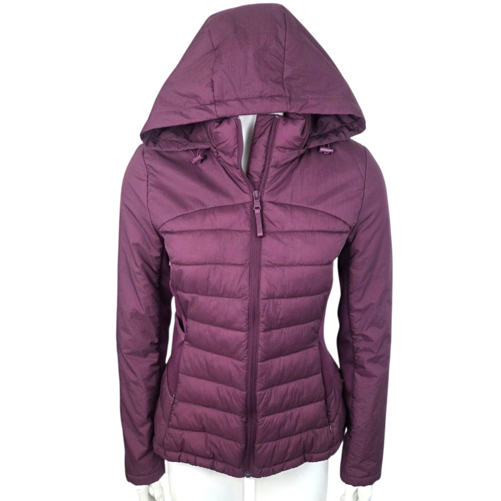 Calvin Klein Lightweight Puffer Jacket Windbreaker Womens Medium Burgundy Tech